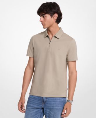Men's Sleek Regular-Fit Quarter-Zip Polo Shirt
