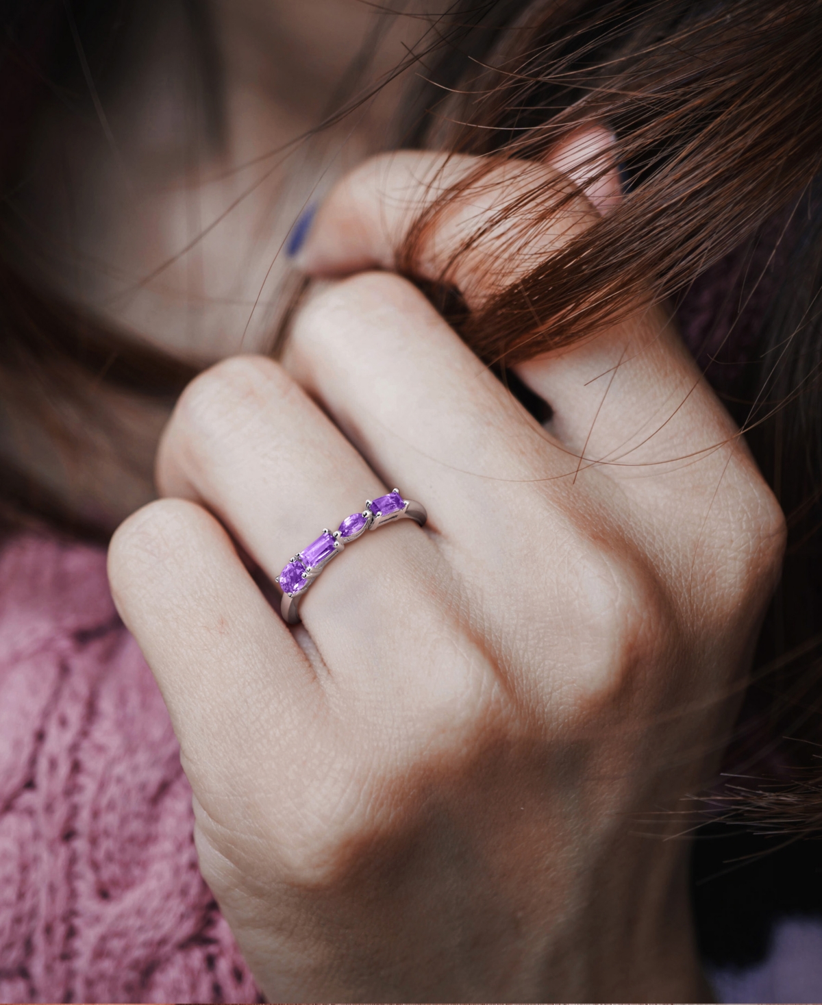 Macy's Amethyst (3/8 ct. t.w.) Ring Sterling Silver (Also Available Blue Topaz)