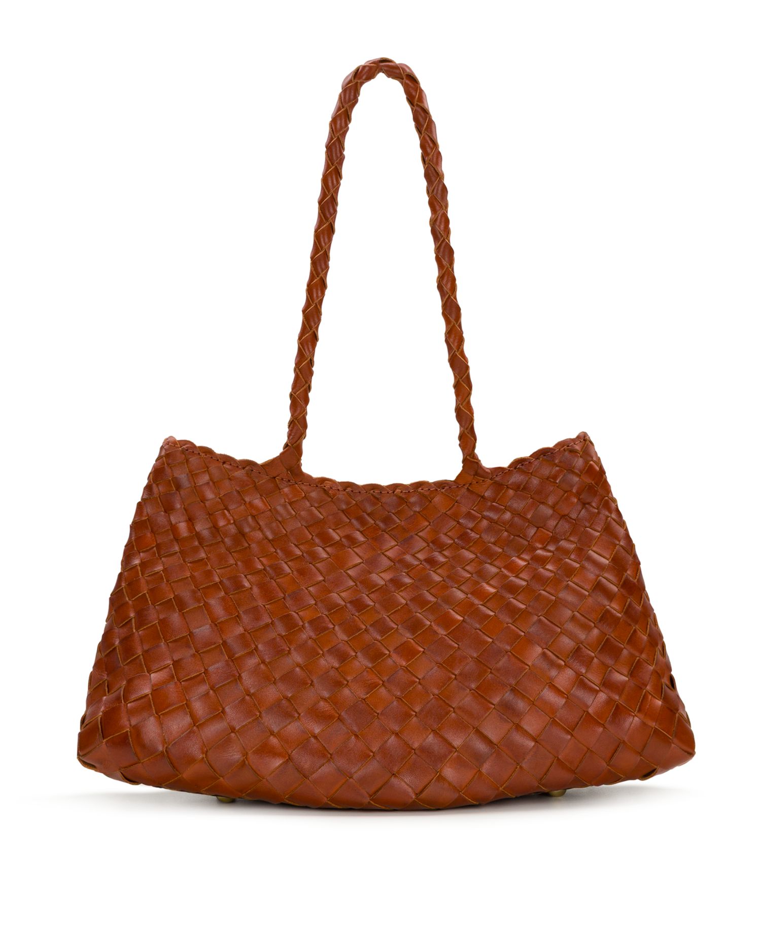 Violaine Small Woven Leather Satchel Handbag