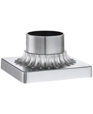 Outdoor Pier Mount Post Adapter Chrome Aluminum Fluted Base 5 3/4" for Post Garden Yard