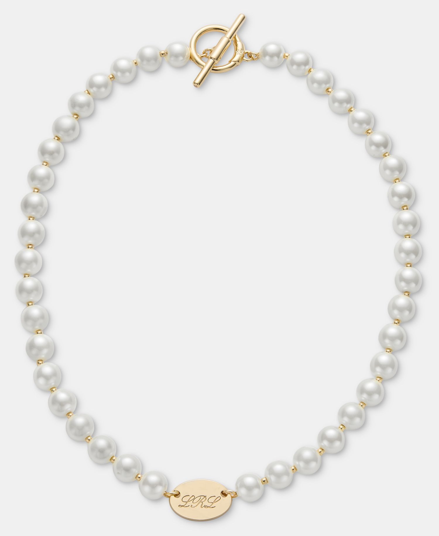 Imitation Pearl Logo 16" Collar Necklace