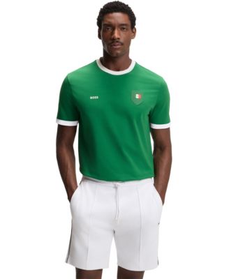 Men's Stretch-Cotton Mexico Country Flag Logo T-Shirt