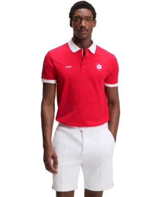Men's Paddy Canada Country Flag Trim Polo Shirt