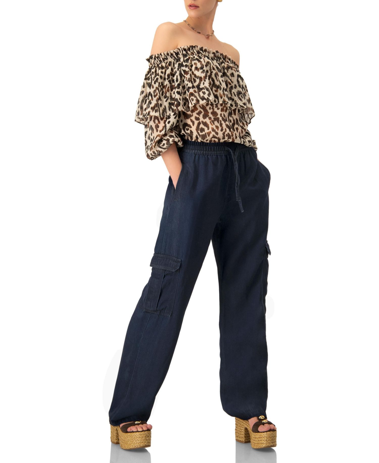 Women's Bardot Animal Print Blouse