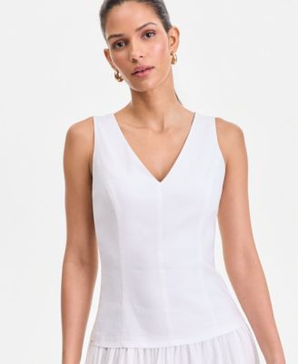 drop waist dress macys Avec Les Filles Women's Gingham Drop-Waist Midi Dress