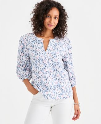strick & bolton elizabeth ash grey dresser Style Co Women's Printed Cotton Gauze 3/4-Sleeve Top, Macy's Exclusive exchange138
