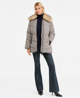 Women's Faux-Fur-Collar Puffer Coat