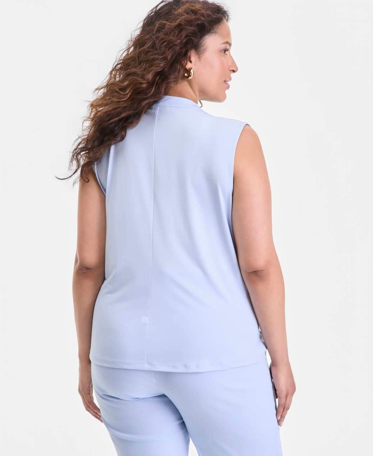 I.n.c. International Concepts Plus Sleeveless Draped Top, Macy's Exclusive