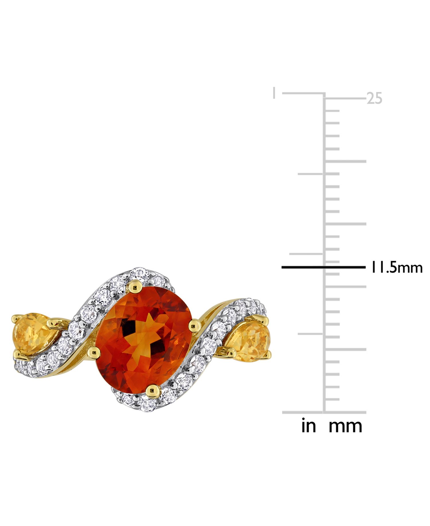 Sky Blue Topaz (2-1/2 ct. t.w.), London Blue Topaz (1/2 ct. t.w.) & White Topaz (5/8 ct. t.w.) Ring in Sterling Silver (Also Available in Citrine)