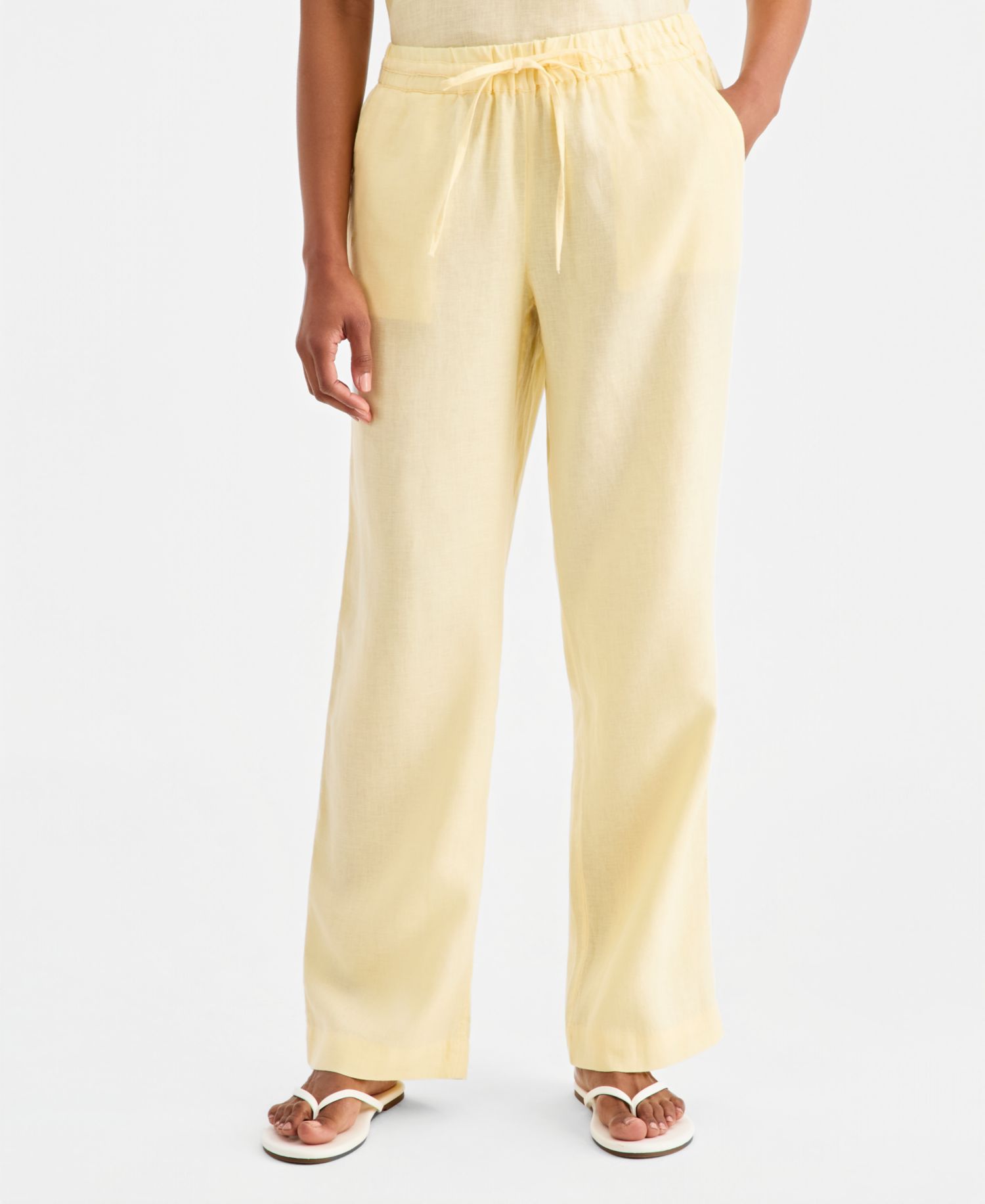 Women's 100% Linen Drawstring Pants