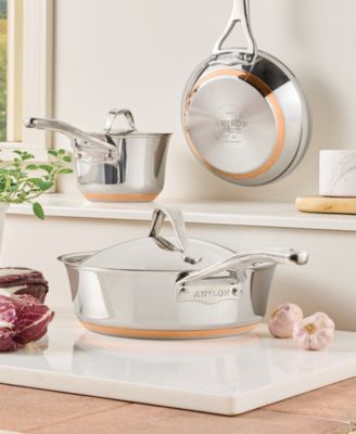 Anolon Nouvelle Copper Stainless Steel Cookware Set, 10 Piece - Macy's