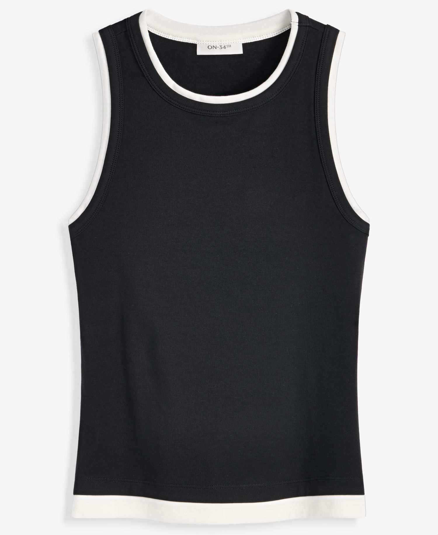 Women's Micro Rib Faux-Layered Tank Top