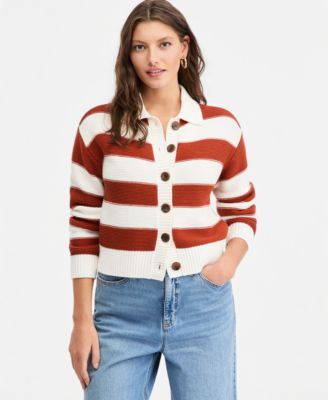 Women's Long Sleeve Bold Stripe Cardigan