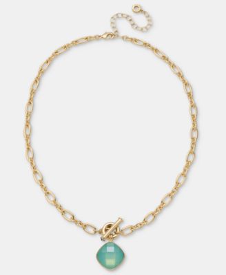 Gold-Tone Pacific Stone Pendant Necklace