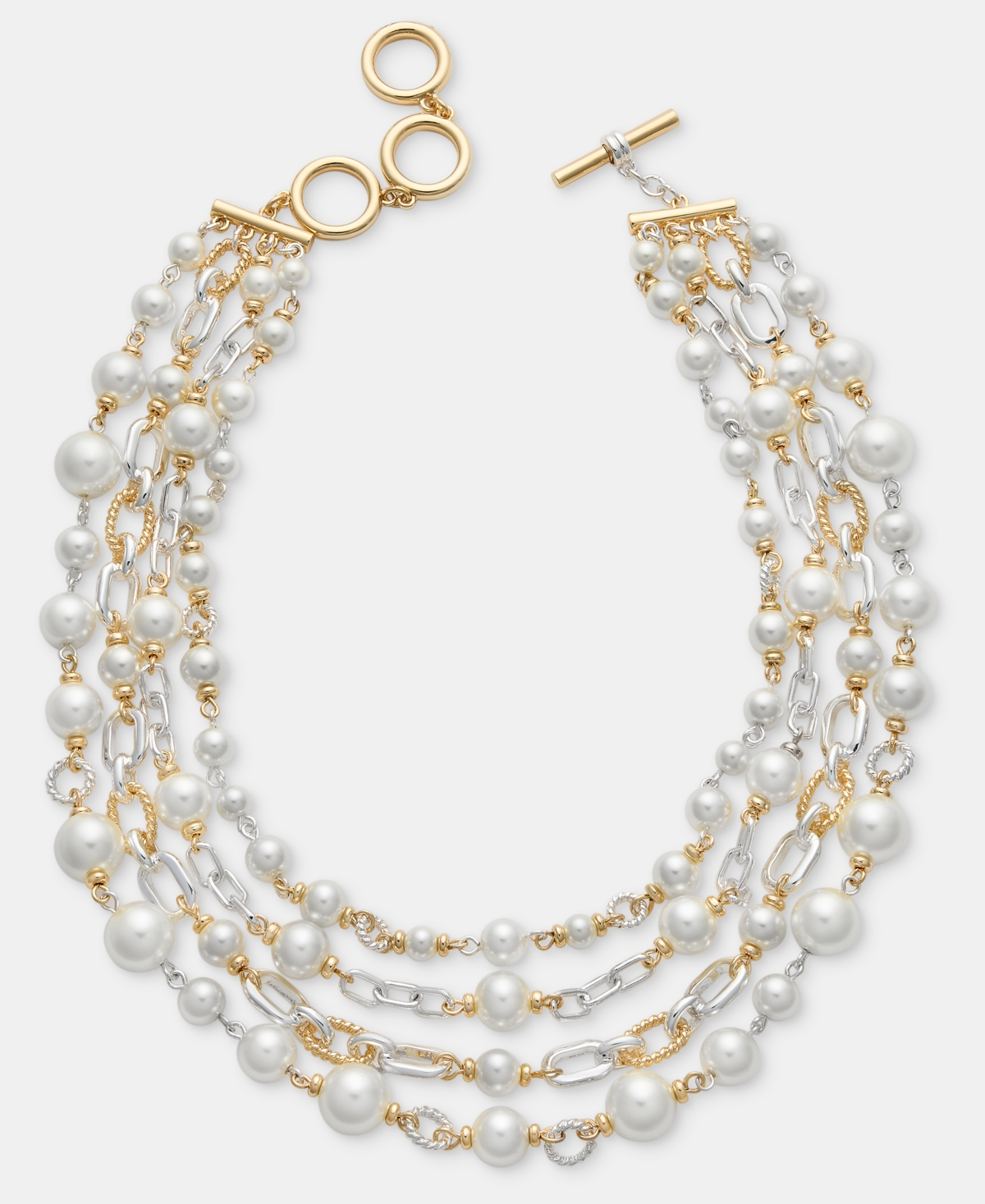 Anne Klein Imitation Pearl Layered Statement Necklace, 16" + 3" extender