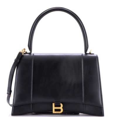 New Medium Hourglass Top Handle Bag Leather