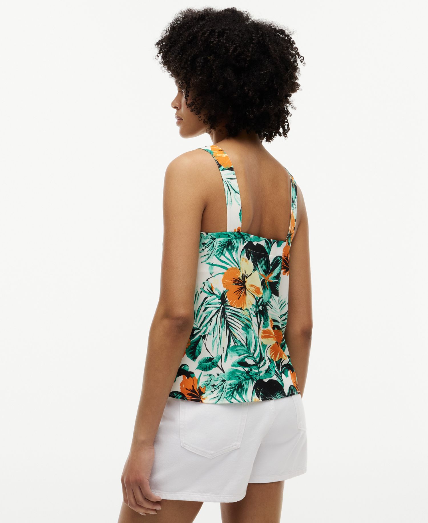 Women's Printed Sleeveless Square Neck Blouse