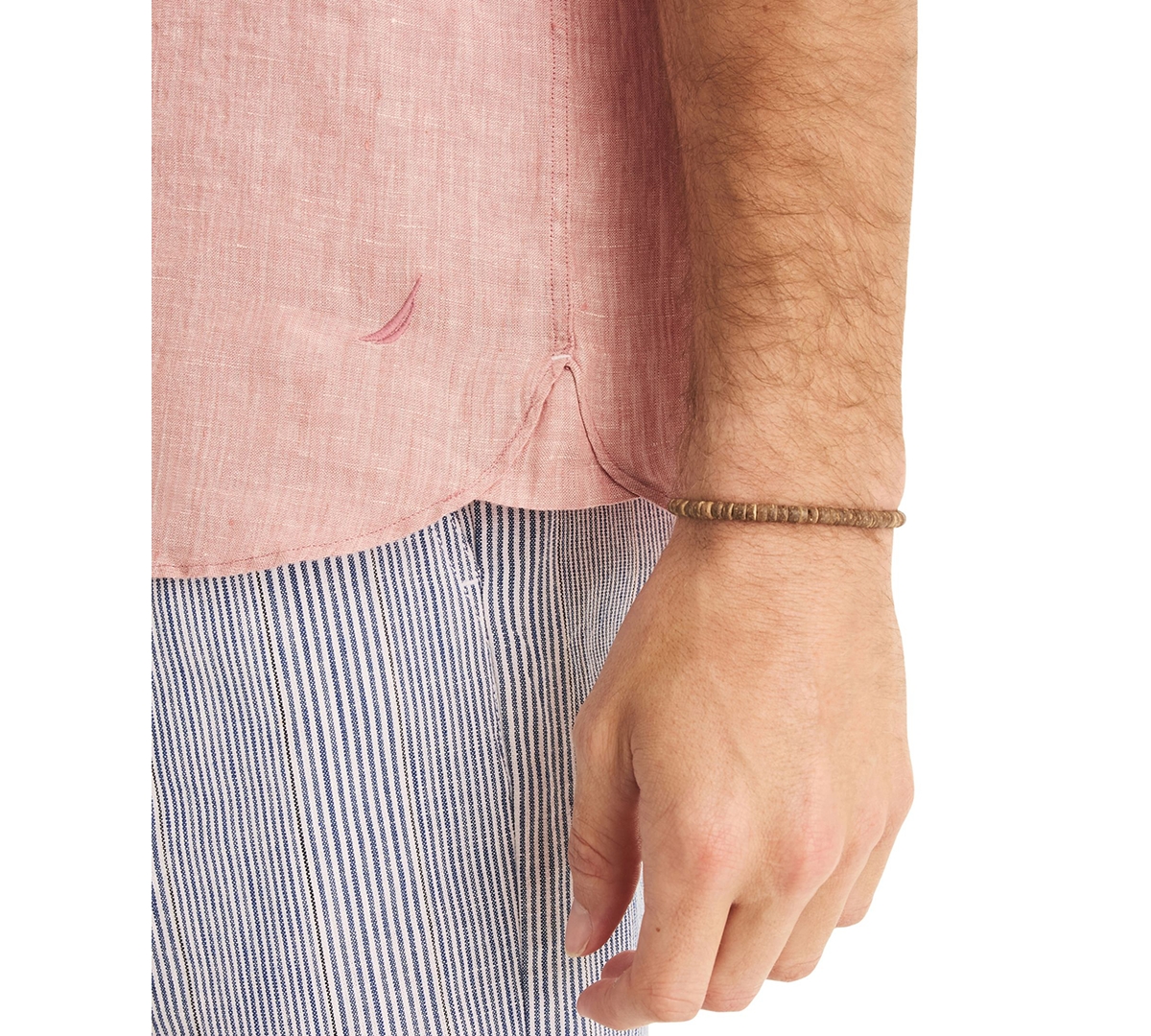 Nautica Men's Classic-Fit Solid Linen Short-Sleeve Shirt
