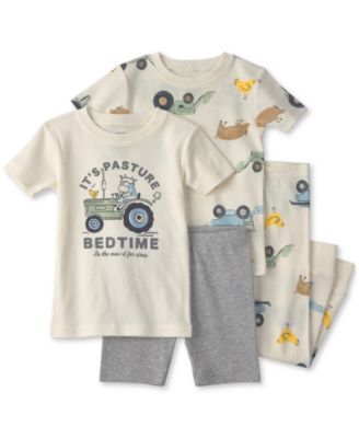 Toddler Boys' 2T-5T Farm Short-Sleeve Tops, Shorts and Pants Pajamas, 4-Piece Set 