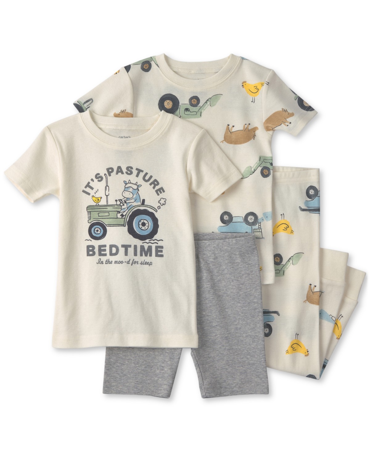 Carter's Toddler Boys' 2T-5T Farm Short-Sleeve Tops, Shorts and Pants Pajamas, 4-Piece Set — фото 1