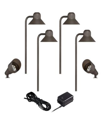 24  High Outdoor Landscape Path and Spot Light Kit Porch with Transformer and Cable LED Bulb  Finish