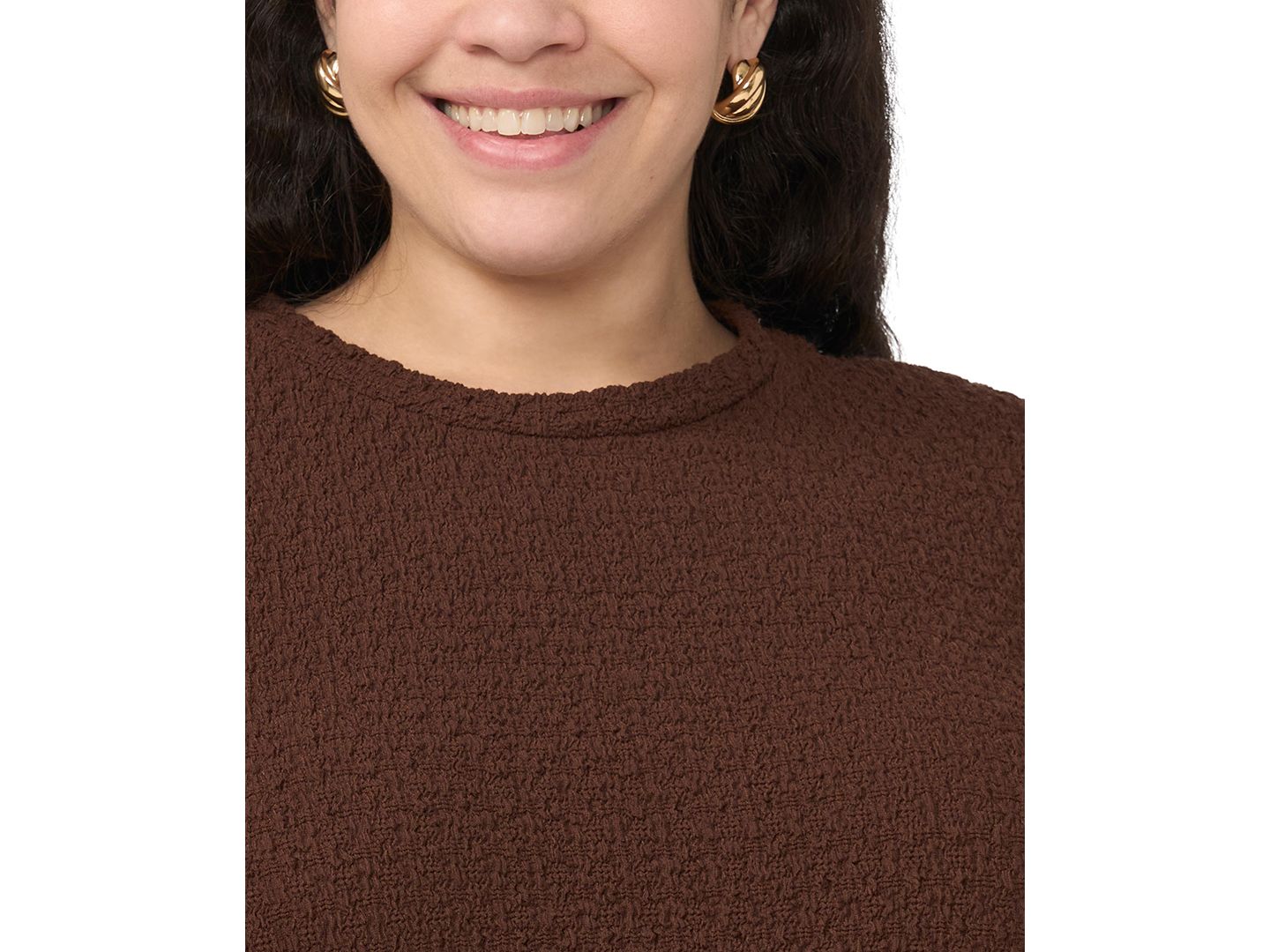 Женская футболка Vince Camuto Plus Size Crewneck, цвет: Мокко — фото 6