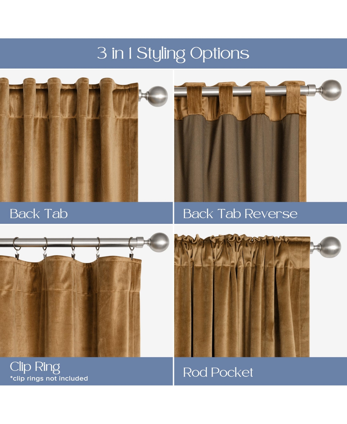 Velvet Room Darkening Back Tab Pair