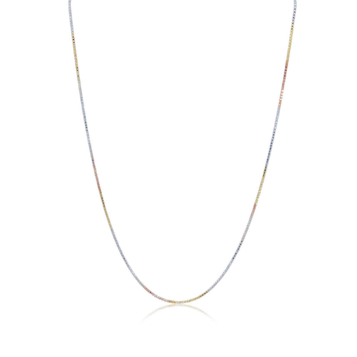 Tricolor 14K Gold-Plated Sterling Silver Chain Necklace