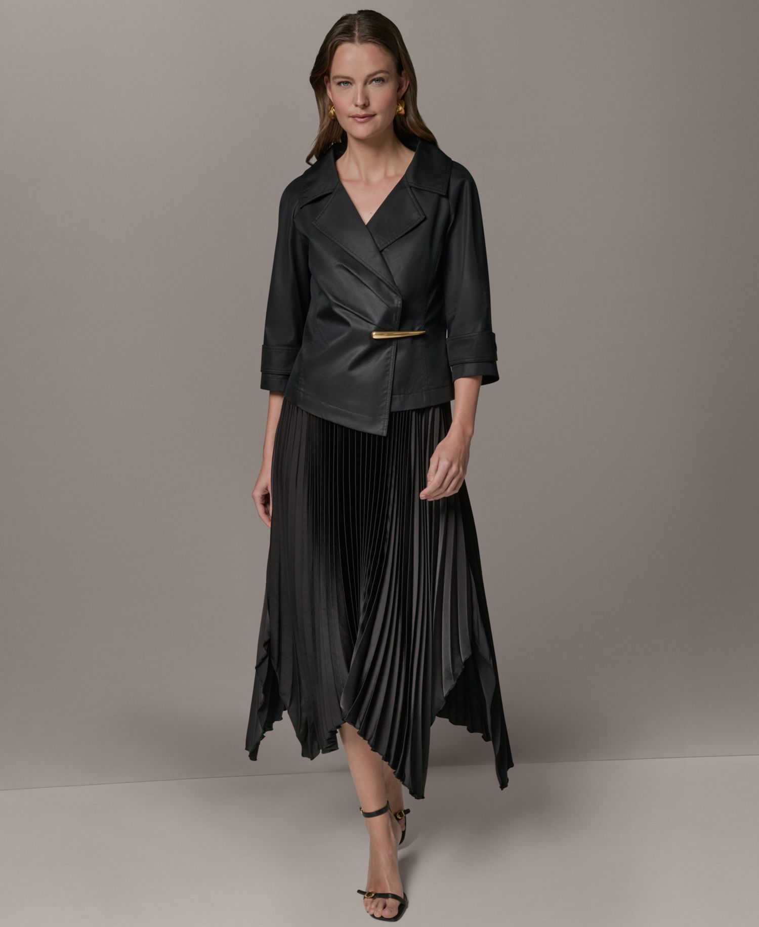 Women's Notch Lapel Bar Hardware Jacket