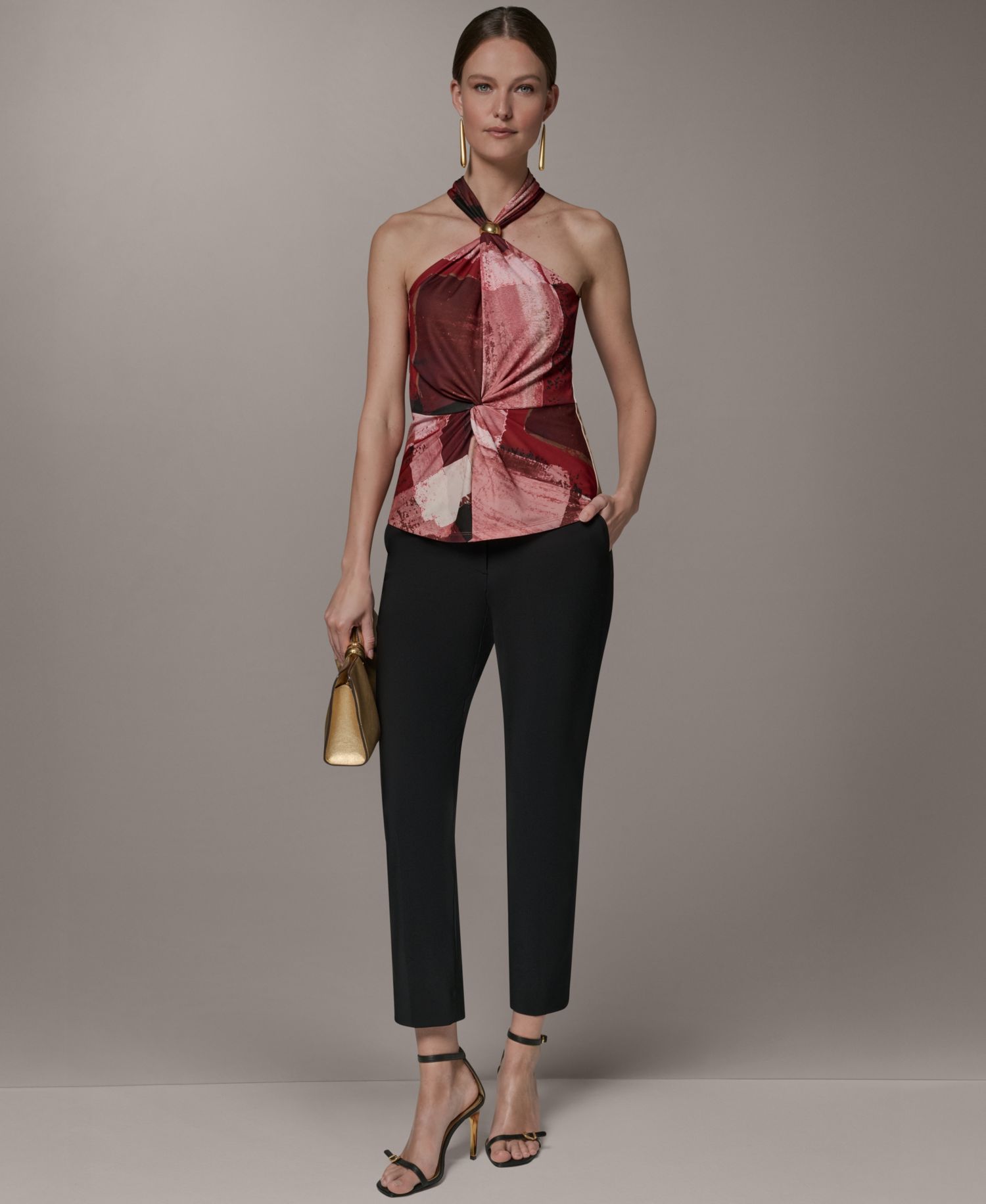 Women's Geometric Printed Halter Neck Top