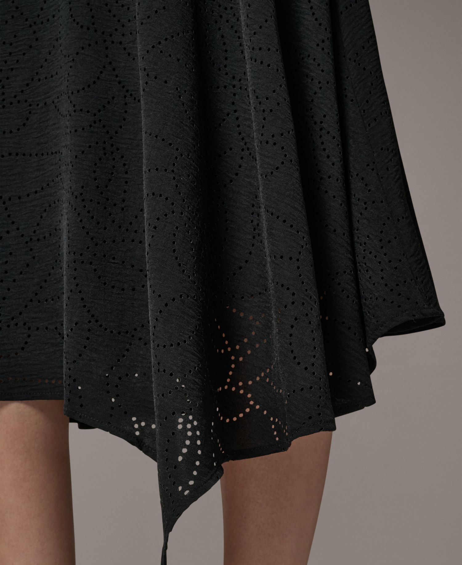 Women's Laser Cut High-Low Skirt