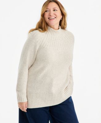 Plus Size Funnel Mockneck Long-Sleeve Sweater