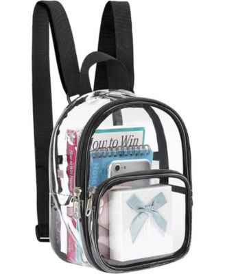 Clear Mini Backpack Stadium Approved, With Reinforced Straps & Front Pocket - Perfect for School, Security & Sporting