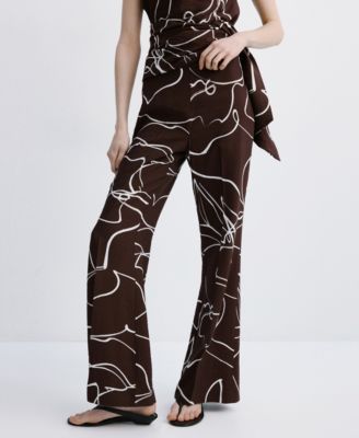 Women's Wide Leg Printed Pants