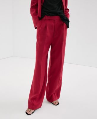 Women's Straight Linen-Blend Pants