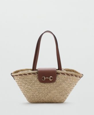 Women's Medium Natural Fiber Basket Bag