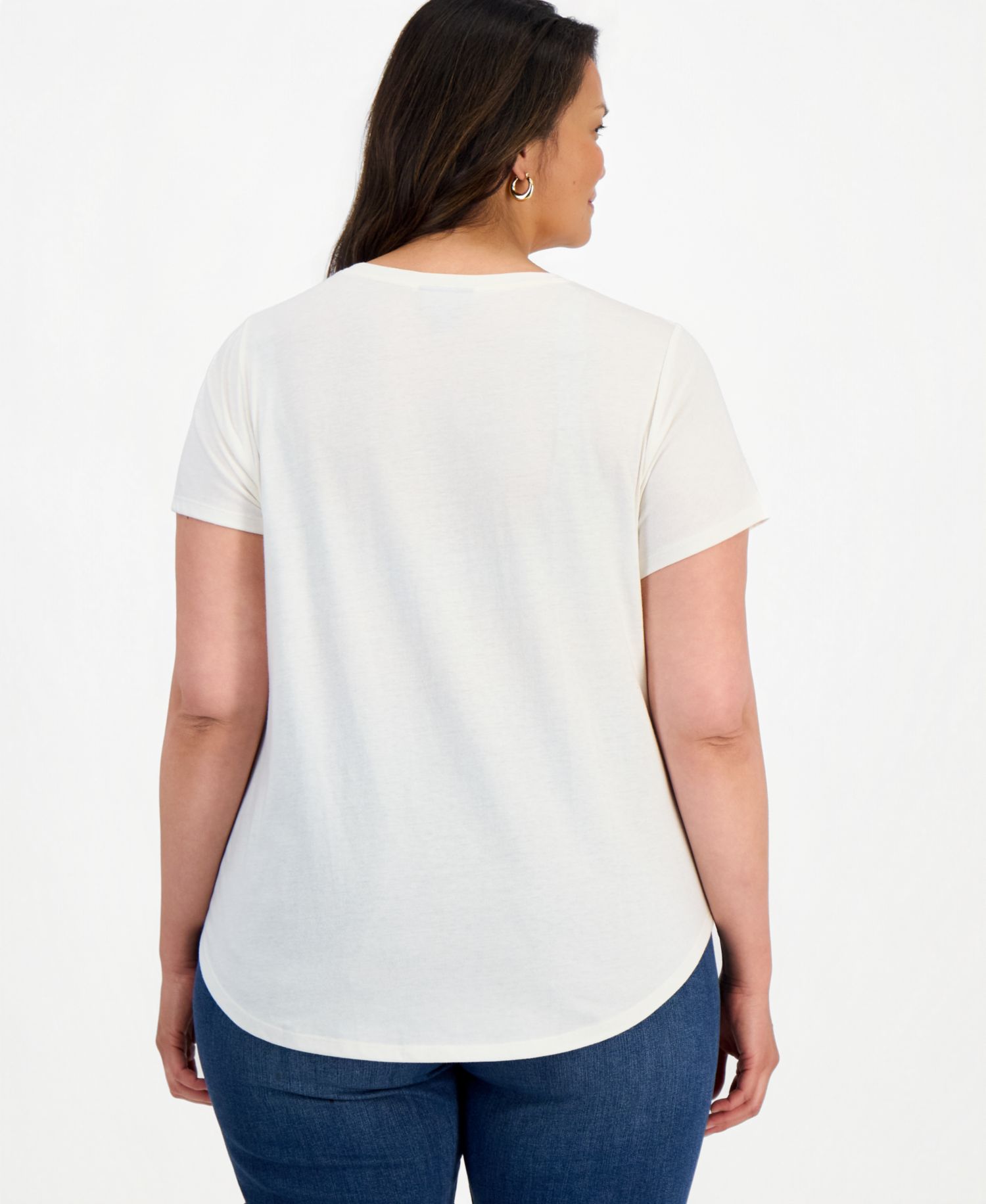 Plus Size Printed Short-Sleeve Crewneck Tee