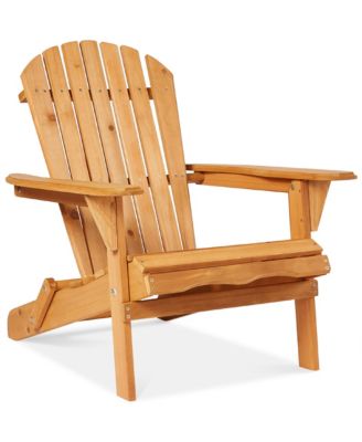Folding Adirondack Chair Outdoor, Wooden Accent Lounge Furniture 350lb Capacity