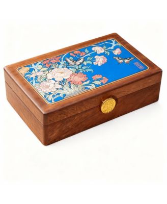 Solid Wood Travel Organizer Box: Compact, Brass Lock, Premium Material
