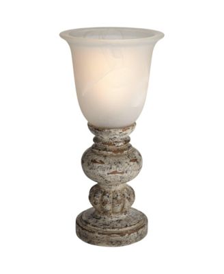 Florencia  High Small Traditional Console Accent Table Lamp Brown Wood Finish Single Living Room Bedroom