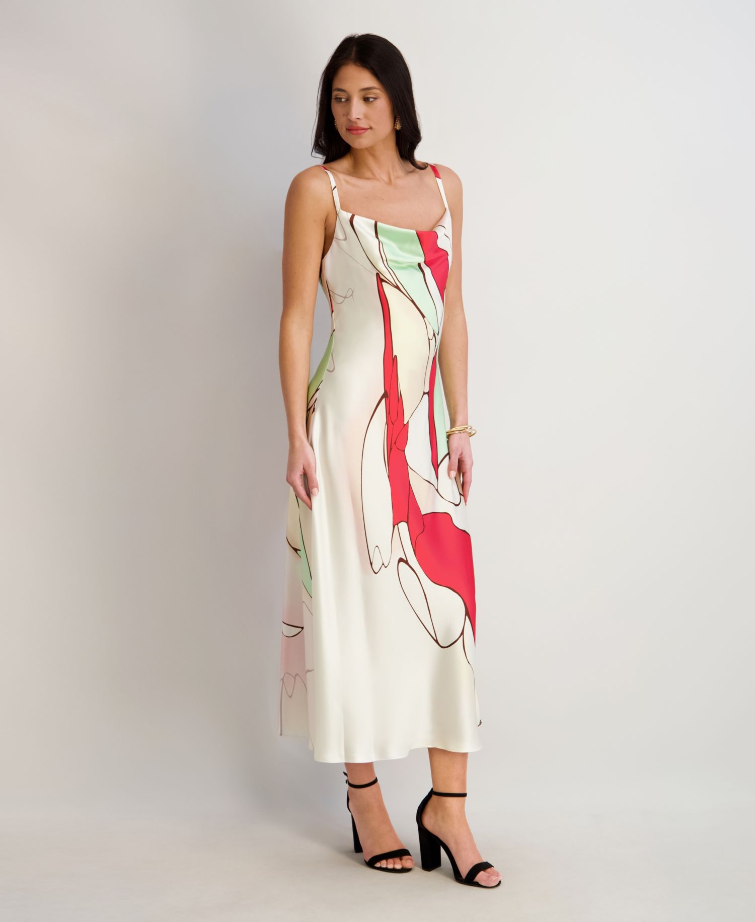 Women's Cowl Neck Printed Dress