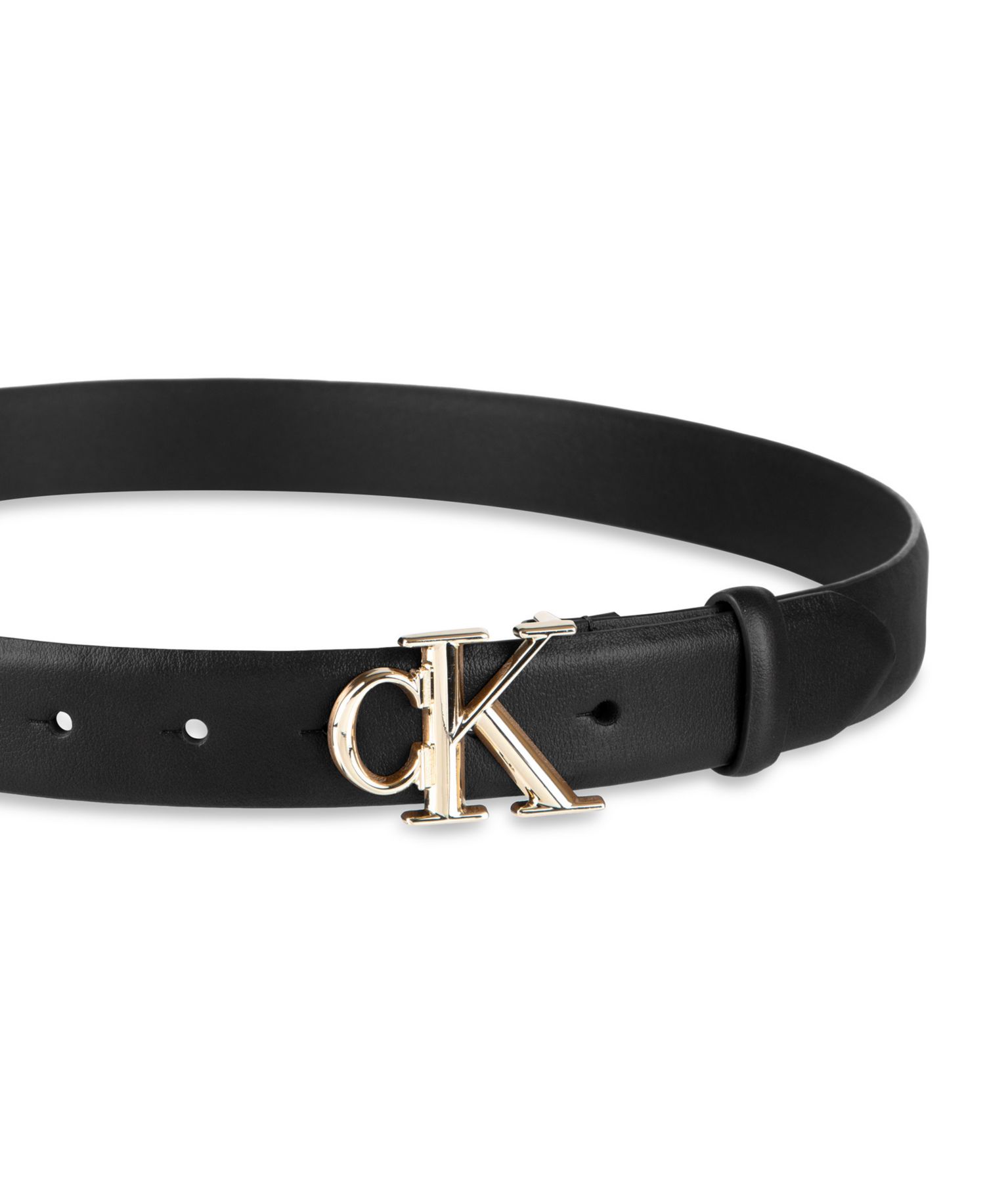 Women's CK Monogram Buckle Skinny Belt