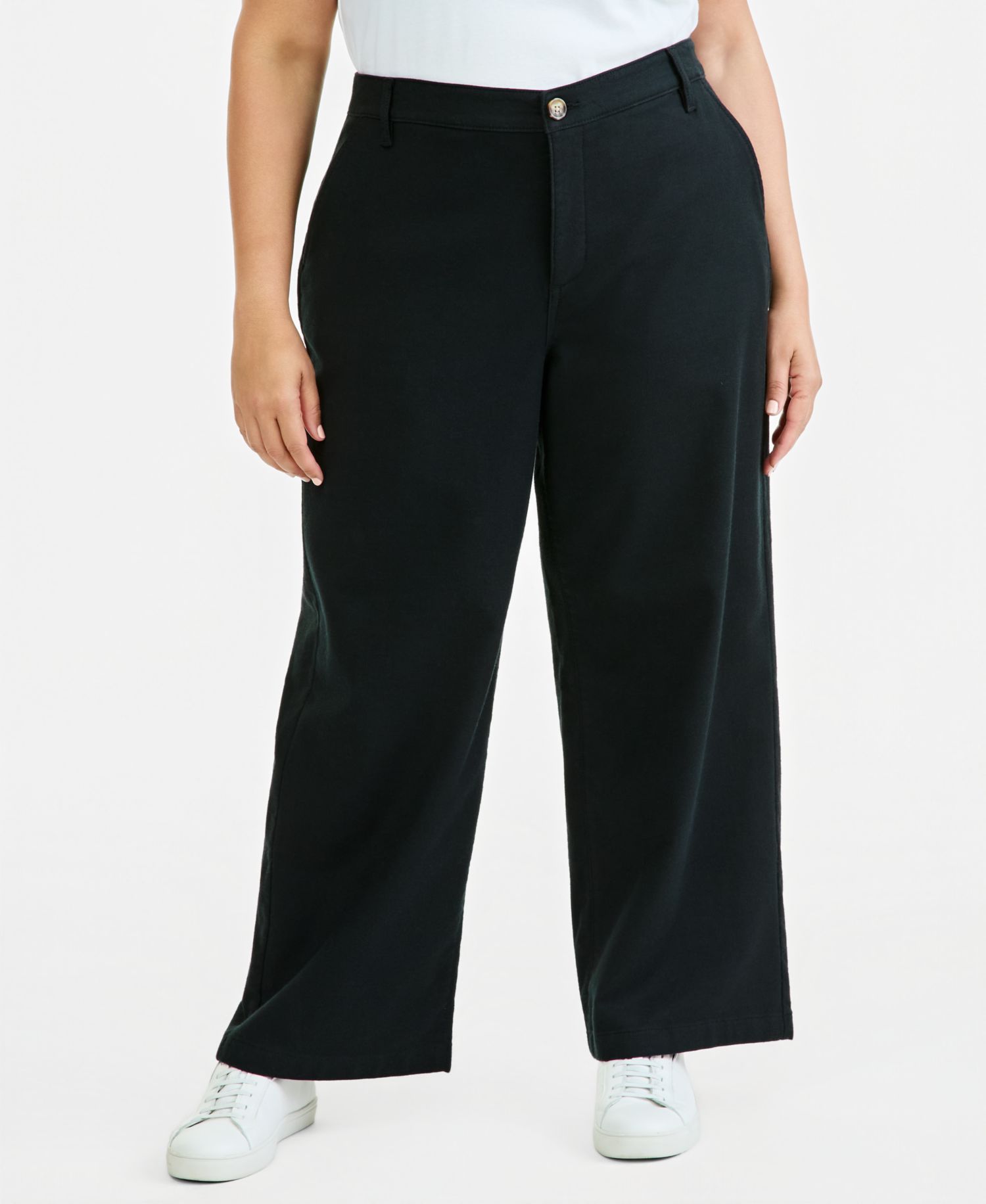Plus High Stretch High-Rise Cropped Wide-Leg Pants