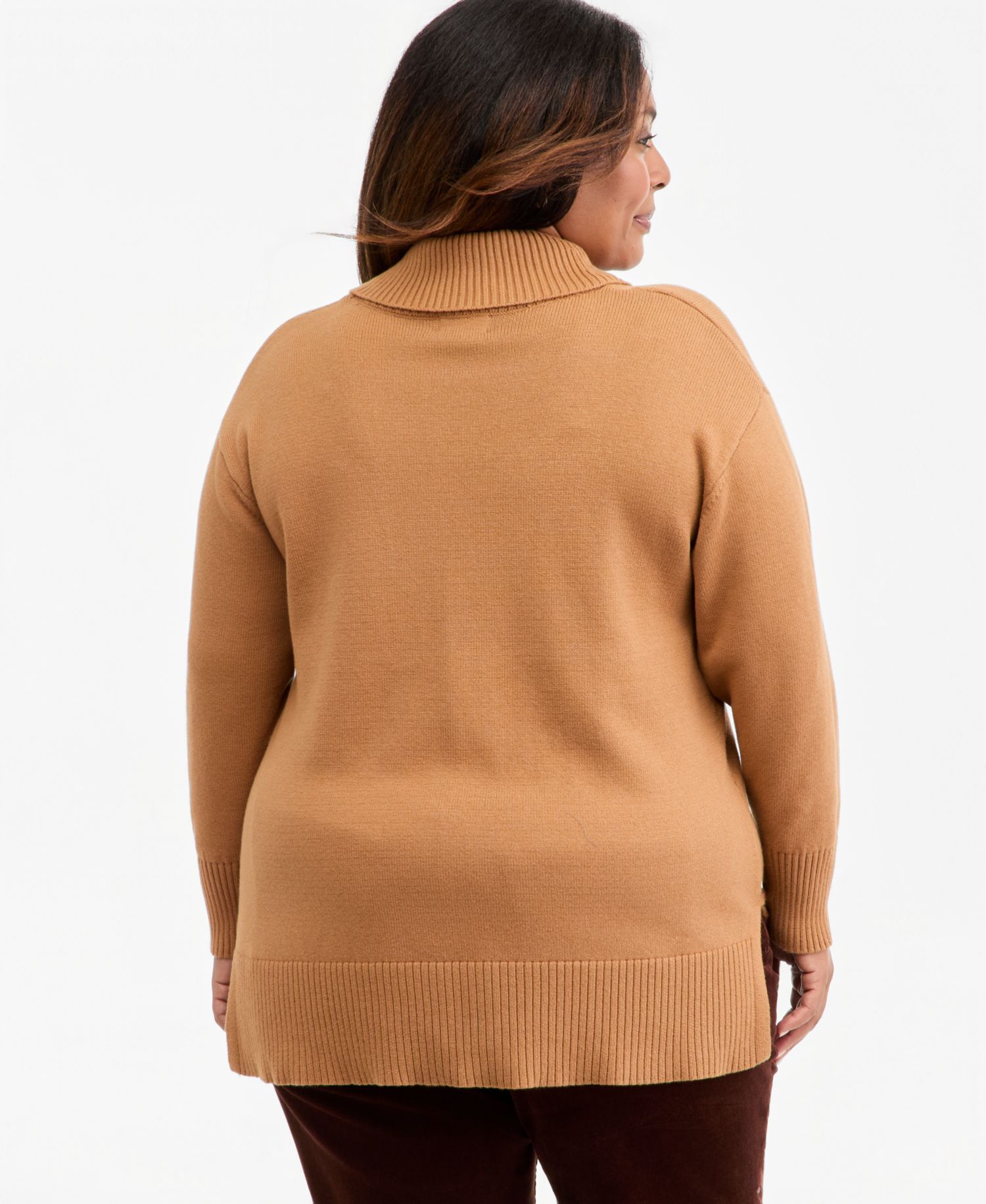 Petite Shawl Collar Cotton-Blend Sweater
