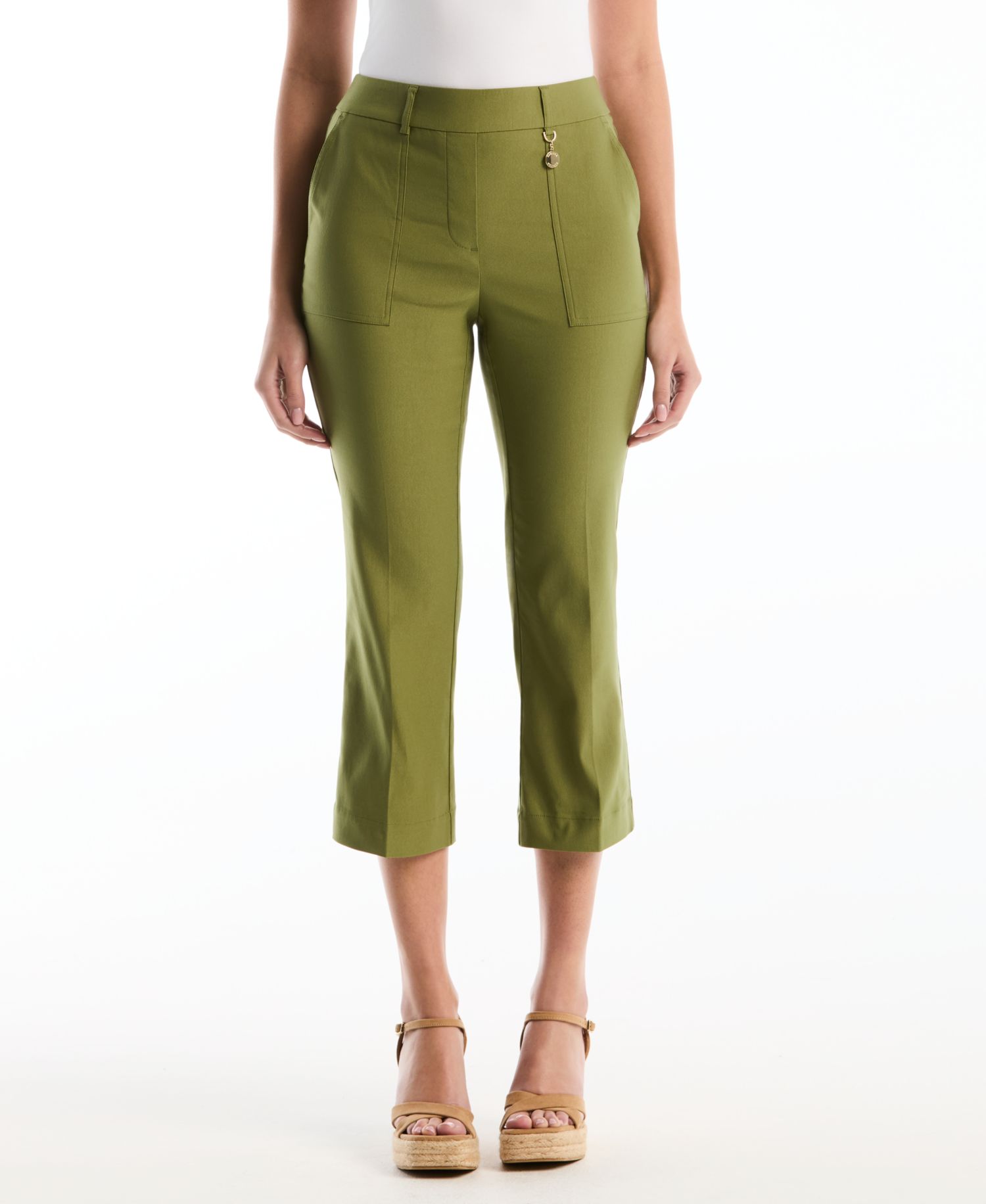 Petite Porkchop Pocket Kick Flare Capri Pants
