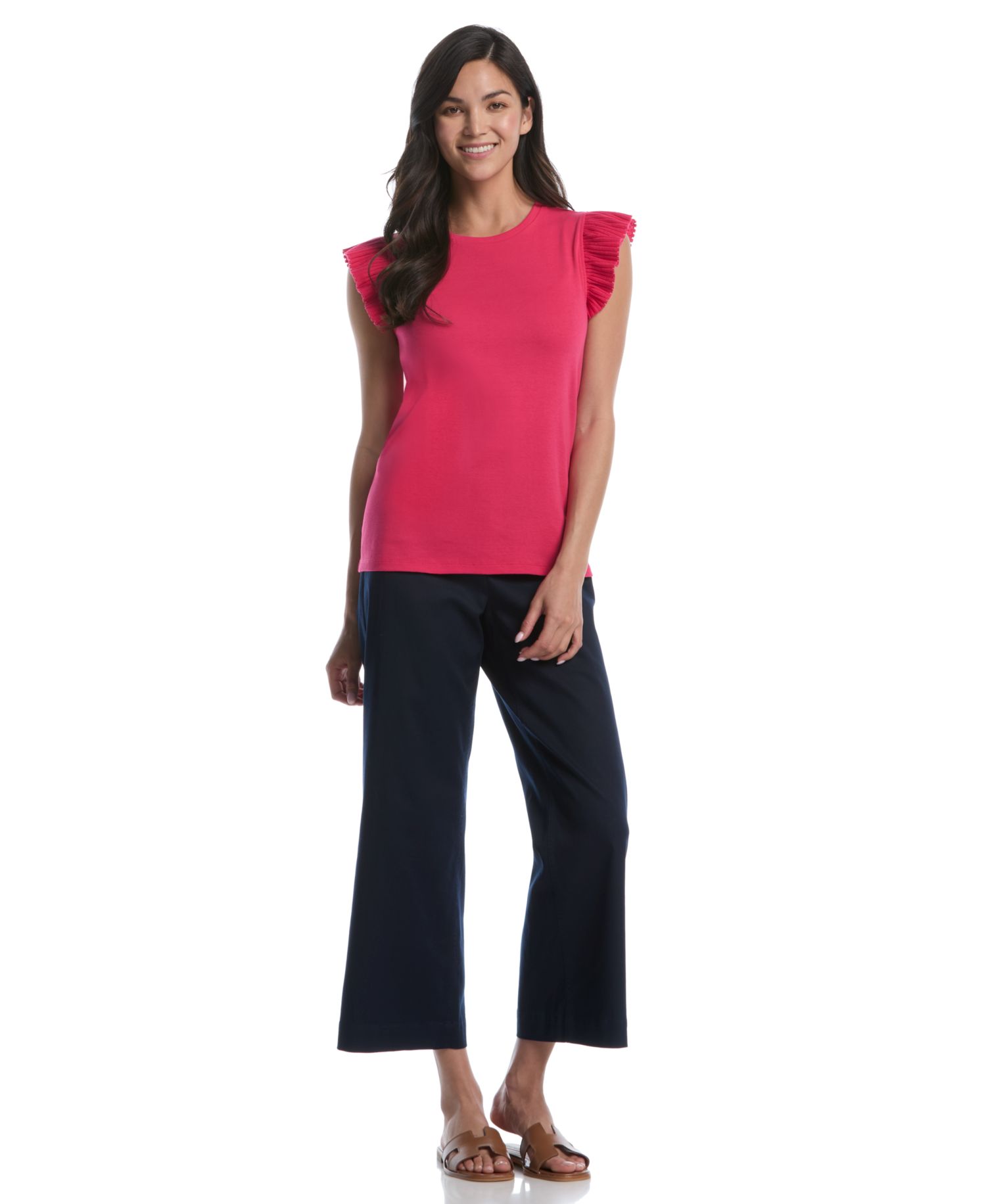 Petite Ruffle Cap-Sleeve Top