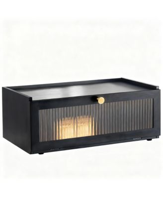 Bamboo Bread Box Kitchen Counter Storage Container with Window Large Capacity