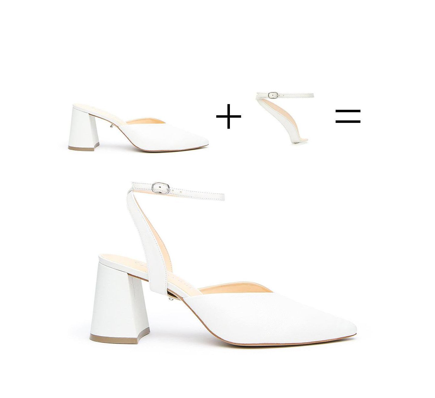 Женские сабо Alterre White Marilyn Customizable Bridal V Mules, цвет: Белый — фото 3