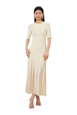 Women's Knit Full Skirt Midi Dress