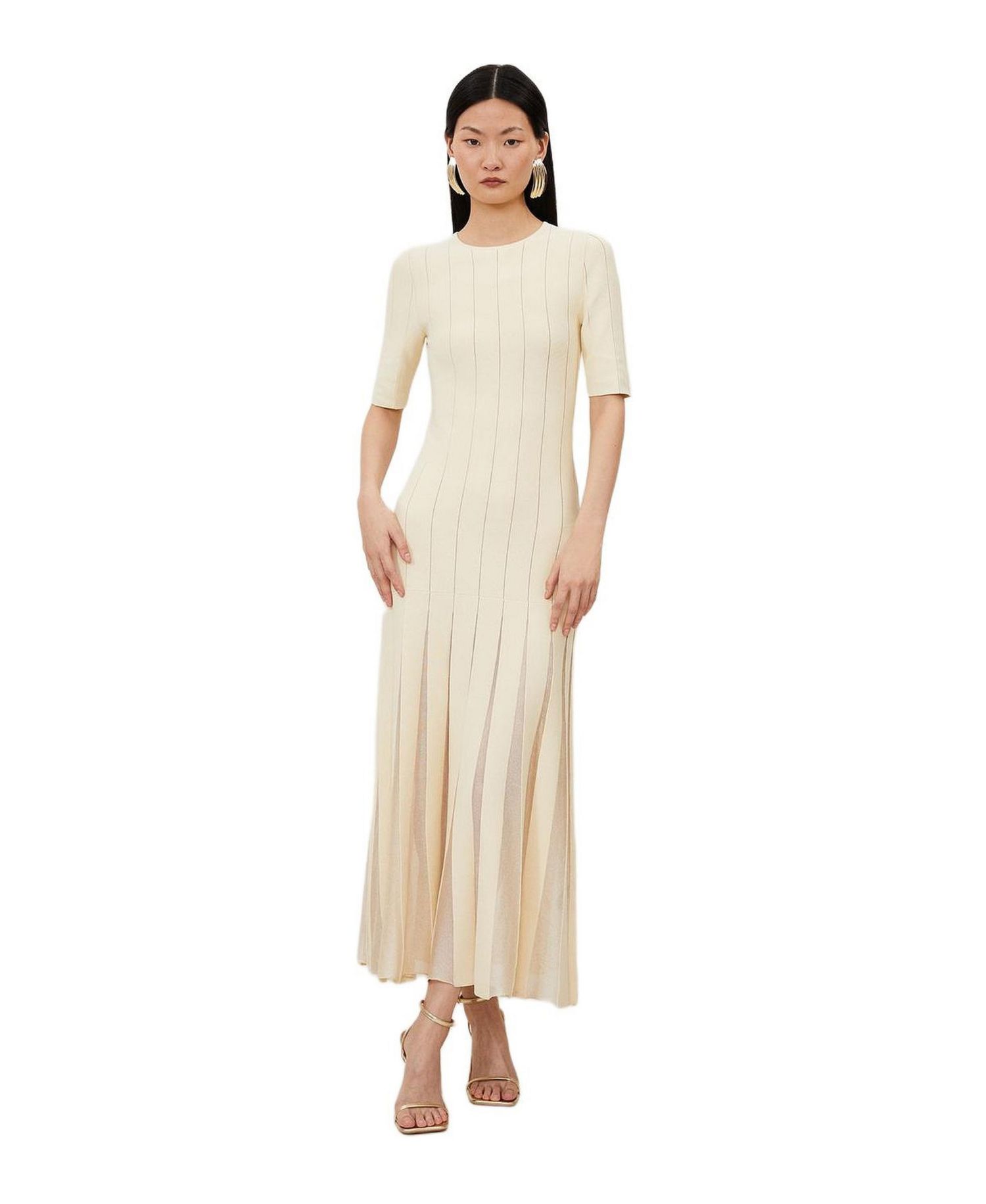 Women's Knit Full Skirt Midi Dress